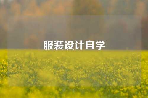 服装设计自学