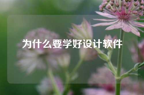 为什么要学好设计软件