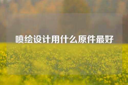 喷绘设计用什么原件最好