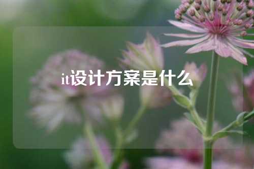 it设计方案是什么