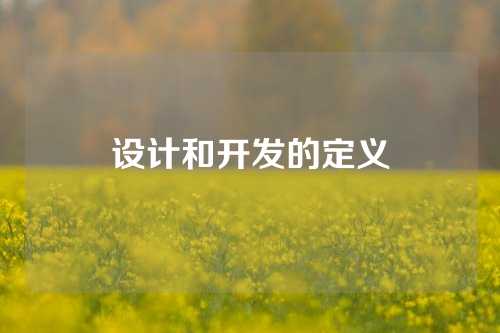 设计和开发的定义