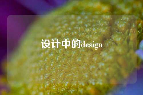 设计中的design