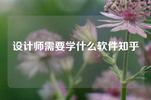 设计师需要学什么软件知乎