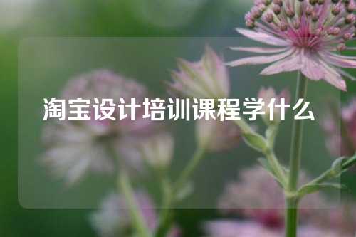 淘宝设计培训课程学什么