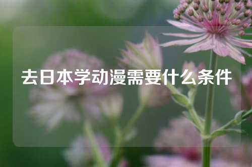 去日本学动漫需要什么条件