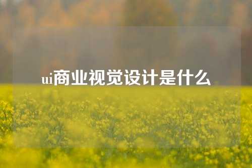 ui商业视觉设计是什么