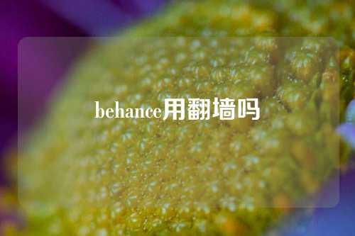 behance用翻墙吗