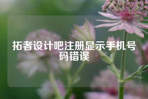 拓者设计吧注册显示手机号码错误