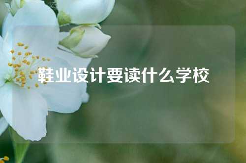 鞋业设计要读什么学校